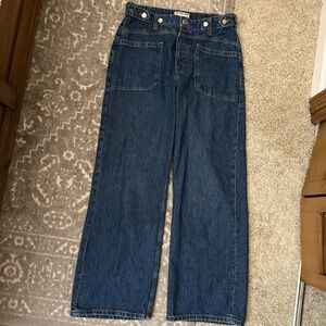 Free people wide/ straight leg jeans